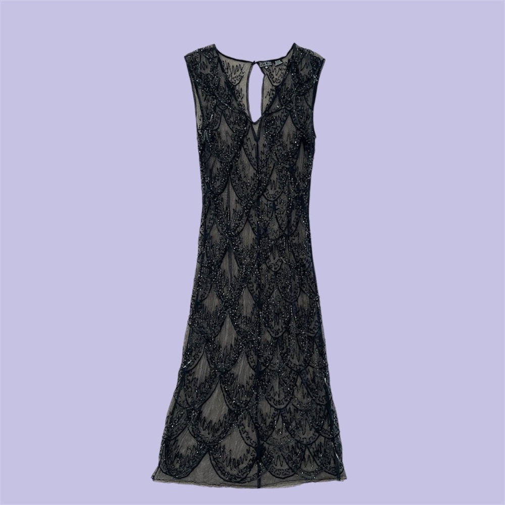 Vintage Beaded Sheer Dress - Heart Moon Star